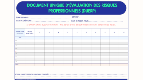 📋 DUERP — Document Unique d'Évaluation des Risques Professionnels